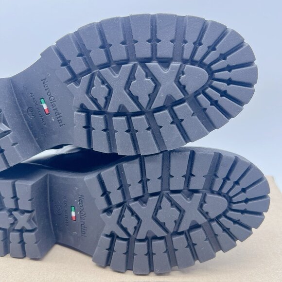 NeroGiardini Studded Leather Platform Combat Ankle Boot Booties Black EU 39 US 9 - Picture 12 of 12